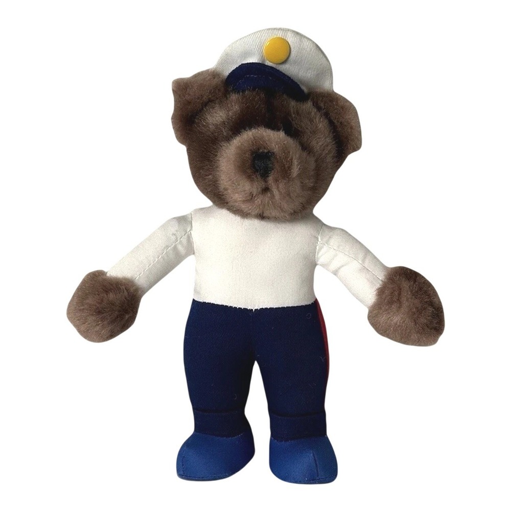 Sailor Bear Stuffed Animal Plush Marine Uniform Brown‎ Navy White Steven Smith